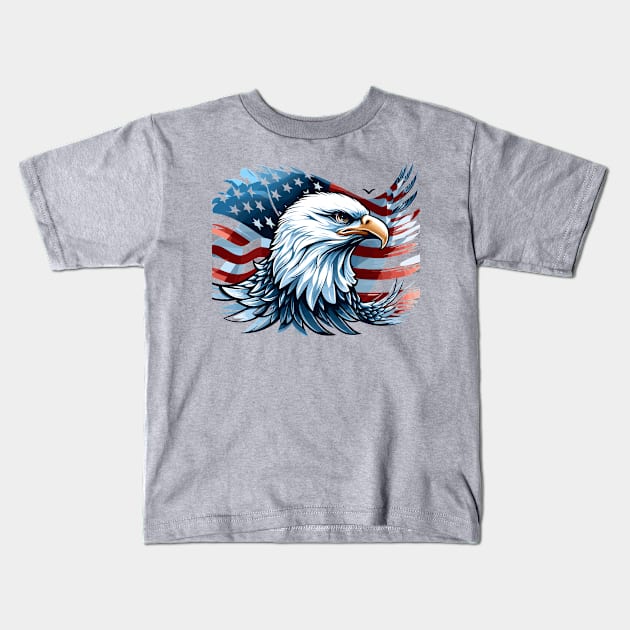 USA Flag Eagle Kids T-Shirt by Graceful Designs